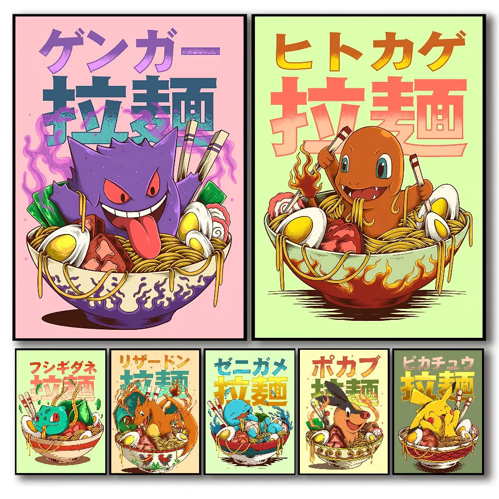 Miniso Anime P-Pokemon Poster Self-adhesive Art Waterproof Paper Sticker Coffee House Bar Room Wall Decor Miniso Anime P-Pokemon Poster Self-adhesive Art Waterproof Paper Sticker Coffee House Bar Room Wall Decor